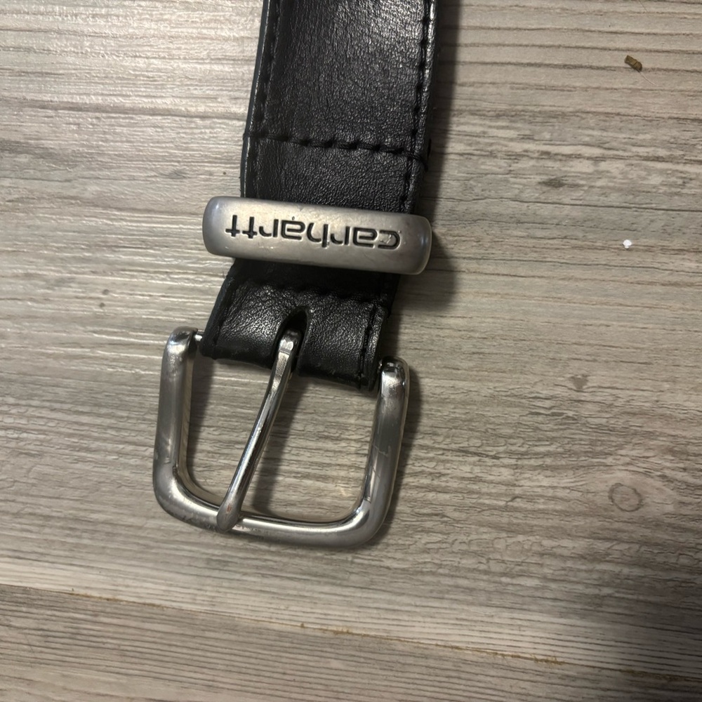 Black Carhartt leather belt  size 54, see wear in pics #workwear